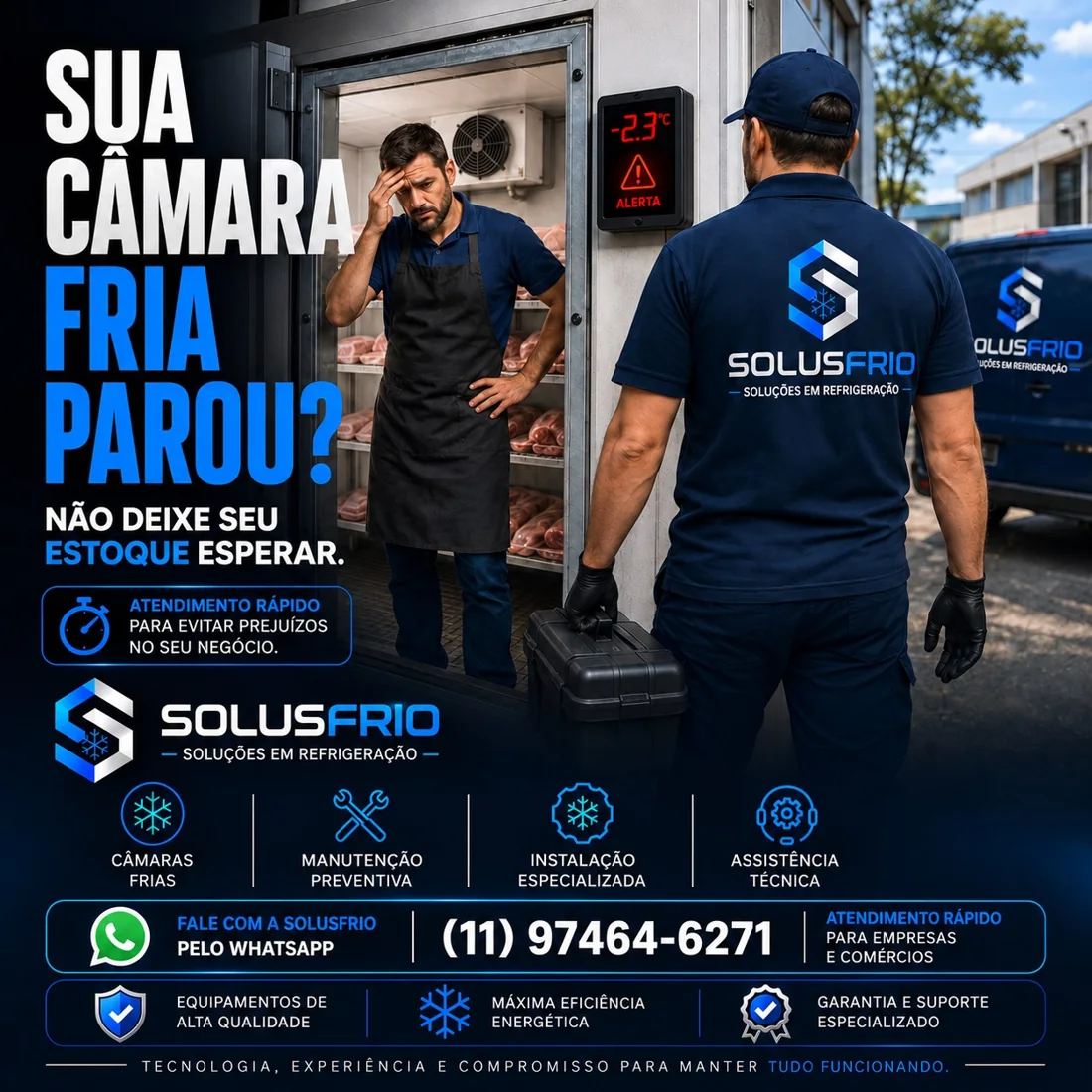 Equipe de assistência técnica Solus Frio