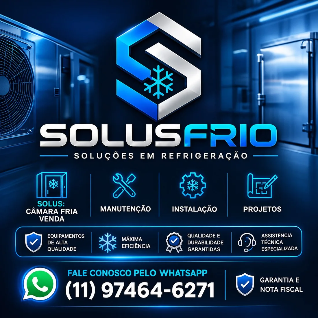 Identidade Solus Frio e serviços de refrigeração
