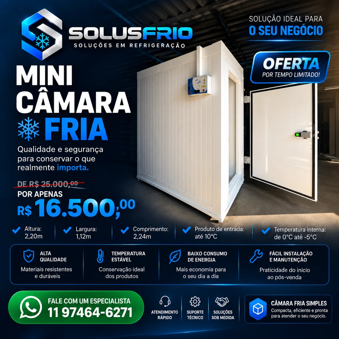 Mini câmara fria Solus Frio